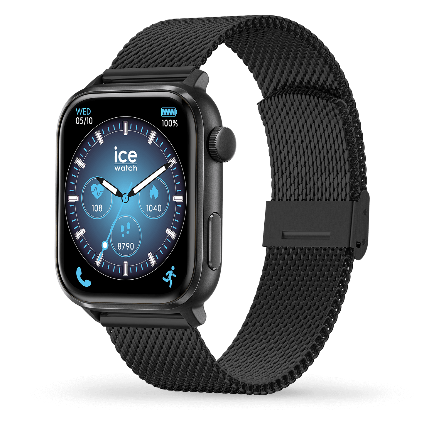 Ice Smart 3.0 - Black - Milanese - Rectangular - 1.78 - GPS