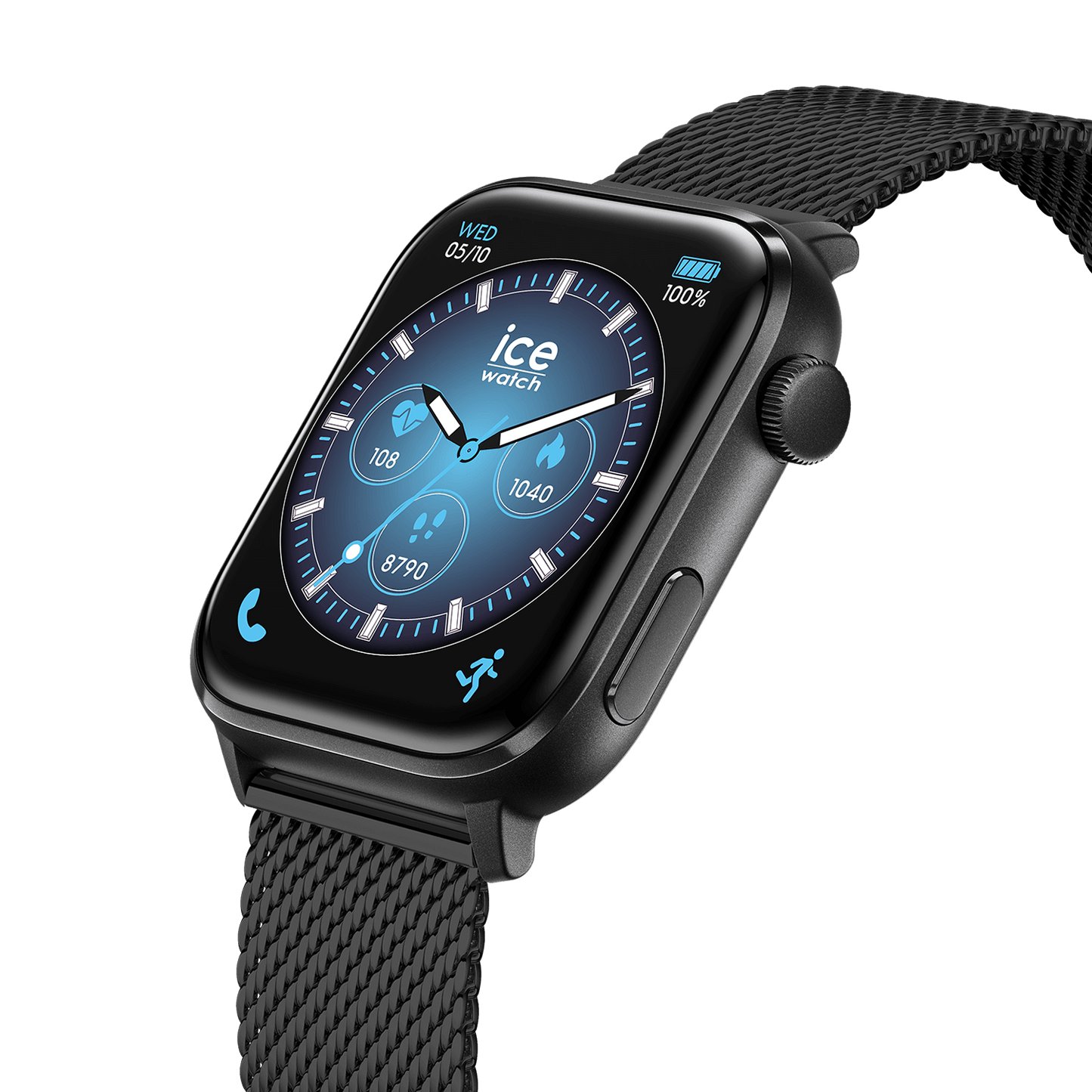 Ice Smart 3.0 - Black - Milanese - Rectangular - 1.78 - GPS