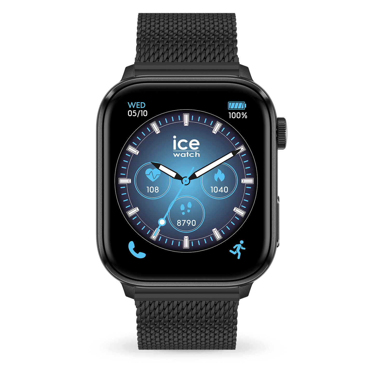 Ice Smart 3.0 - Black - Milanese - Rectangular - 1.78 - GPS
