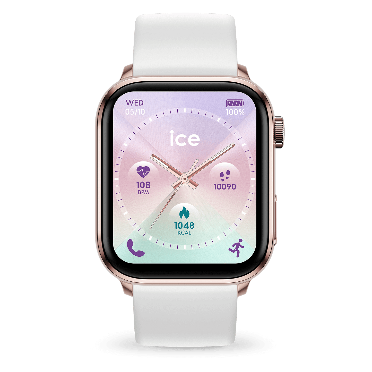 Ice Smart 3.0 - Rose Gold - White - Rectangular - 1.78 - GPS