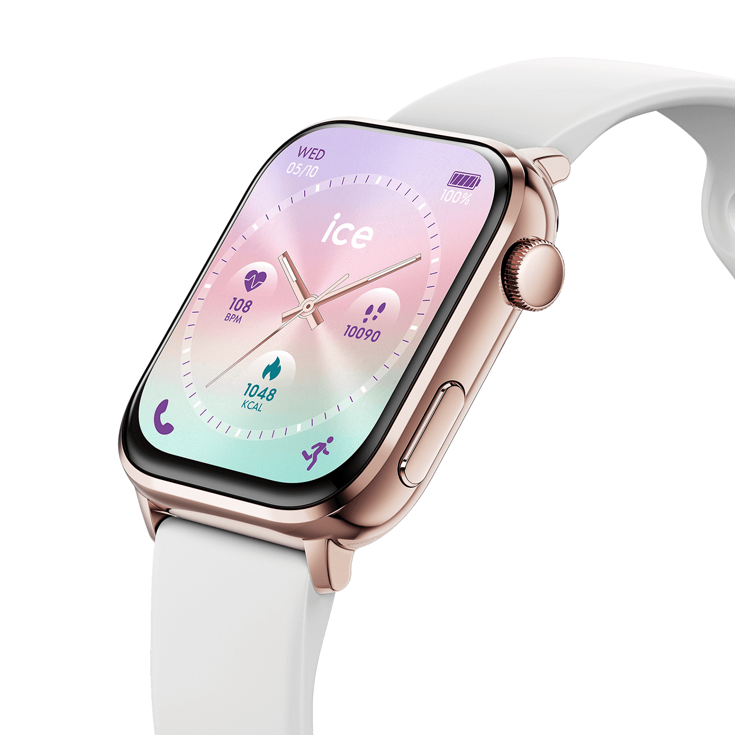 Ice Smart 3.0 - Rose Gold - White - Rectangular - 1.78 - GPS