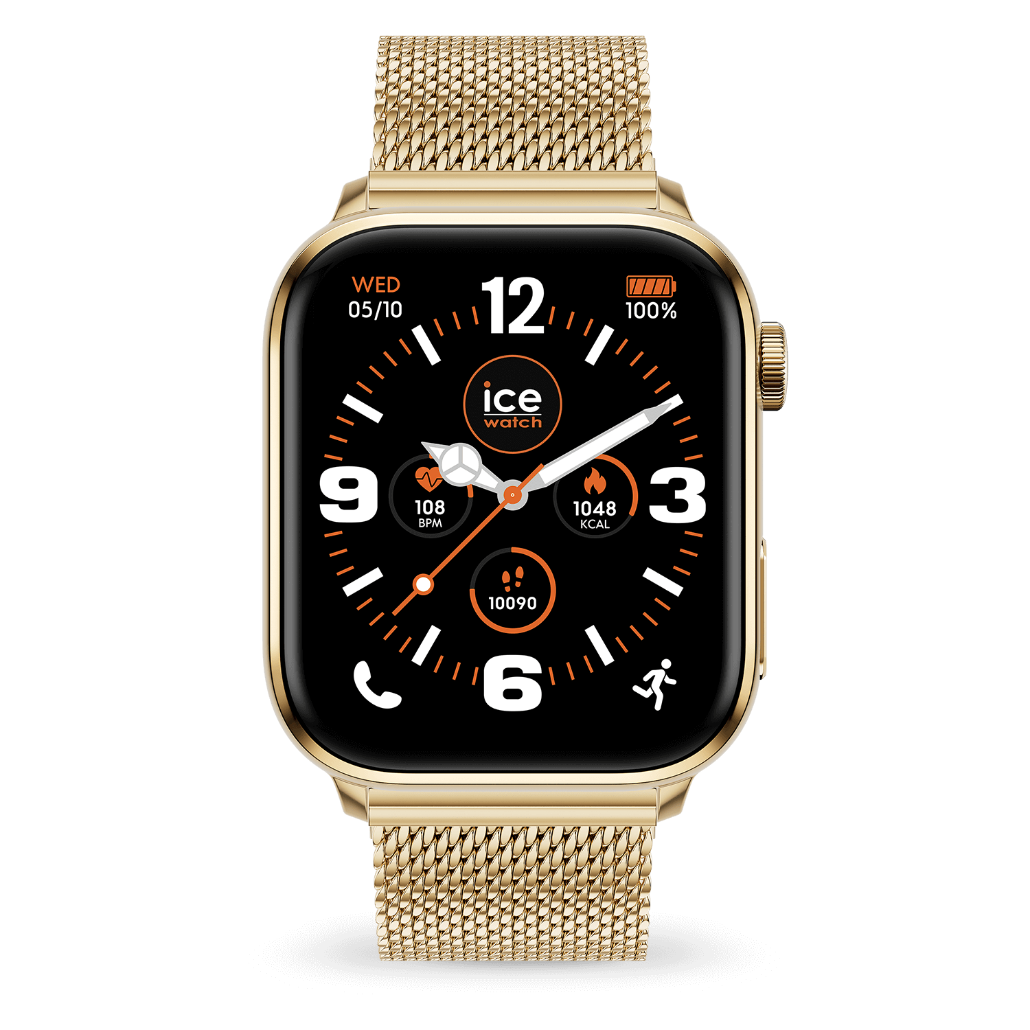 Ice Smart Gold Milanese Rectangular GPS – Ice