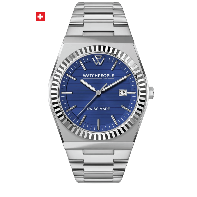 WP1 - Metal - Silver - Royal Blue Lines