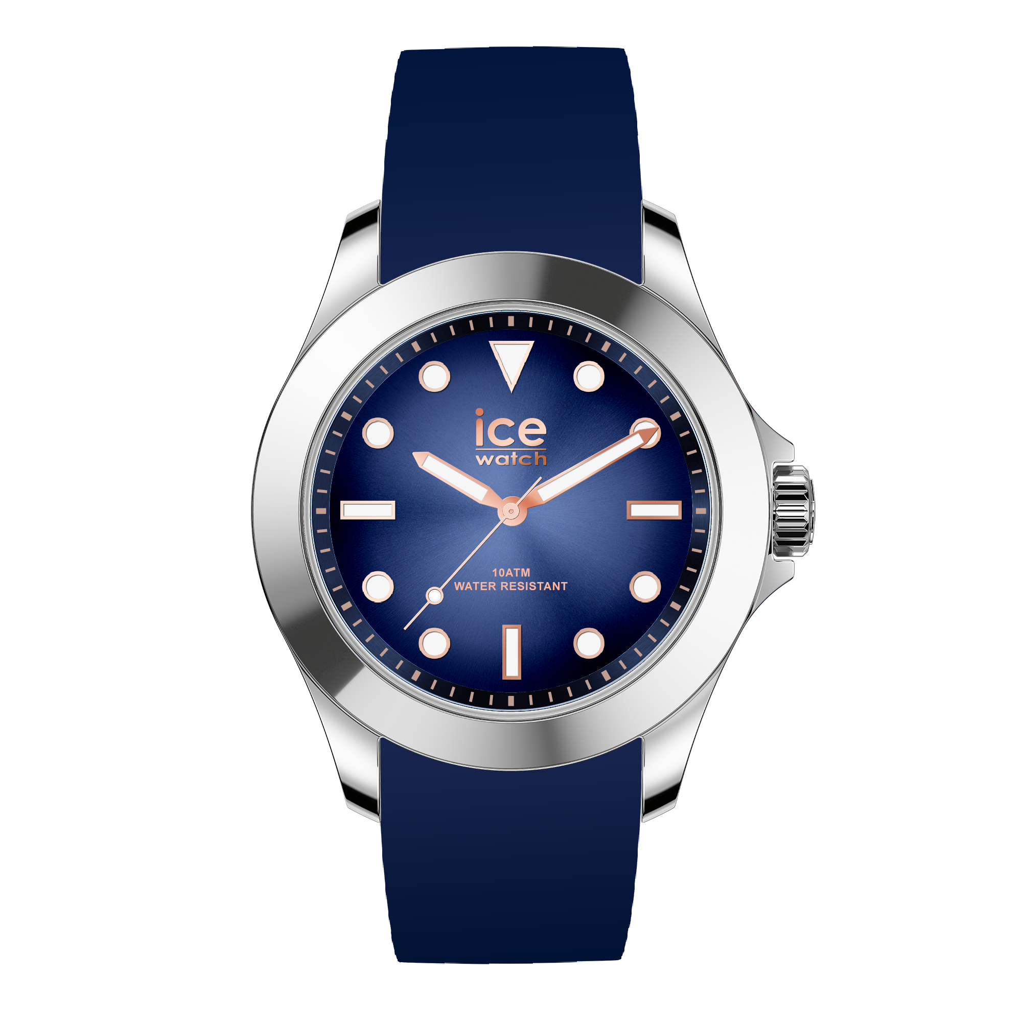 Ice-Watch ICE Steel Orologio Unisex In Acciaio – Quadrante Blu Dettagli Oro, Cinturino Metallo 44mm, 10 ATM