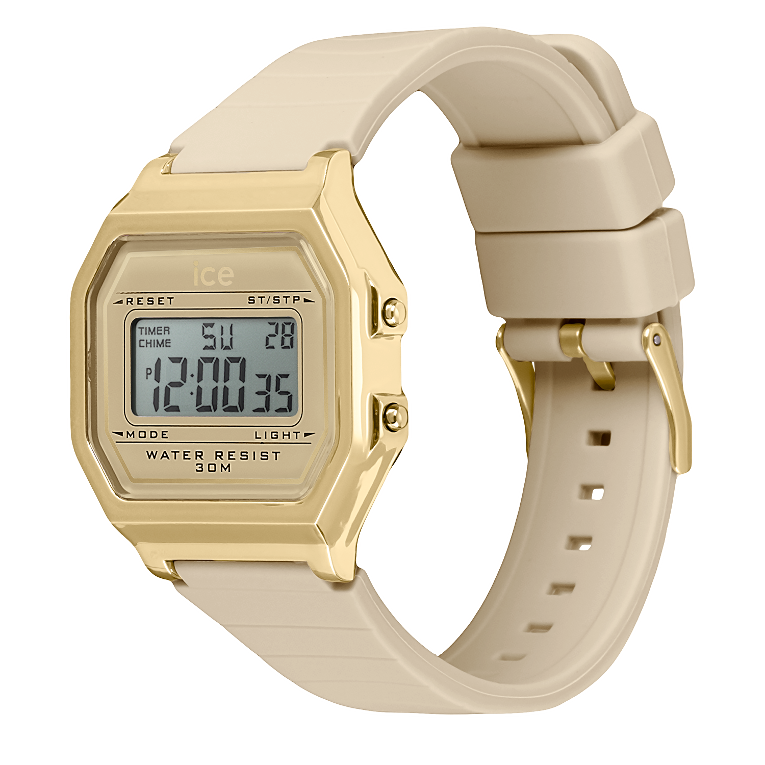 Sale Uk Ice-Watch ICE Digit Retro Dameshorloge Wit Goud