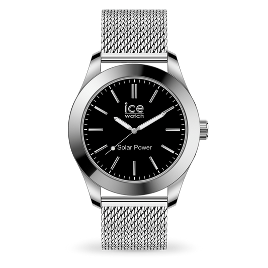 ICE STEEL - SILVER BLACK - MILANESE - MEDIUM - SOLAR 3H