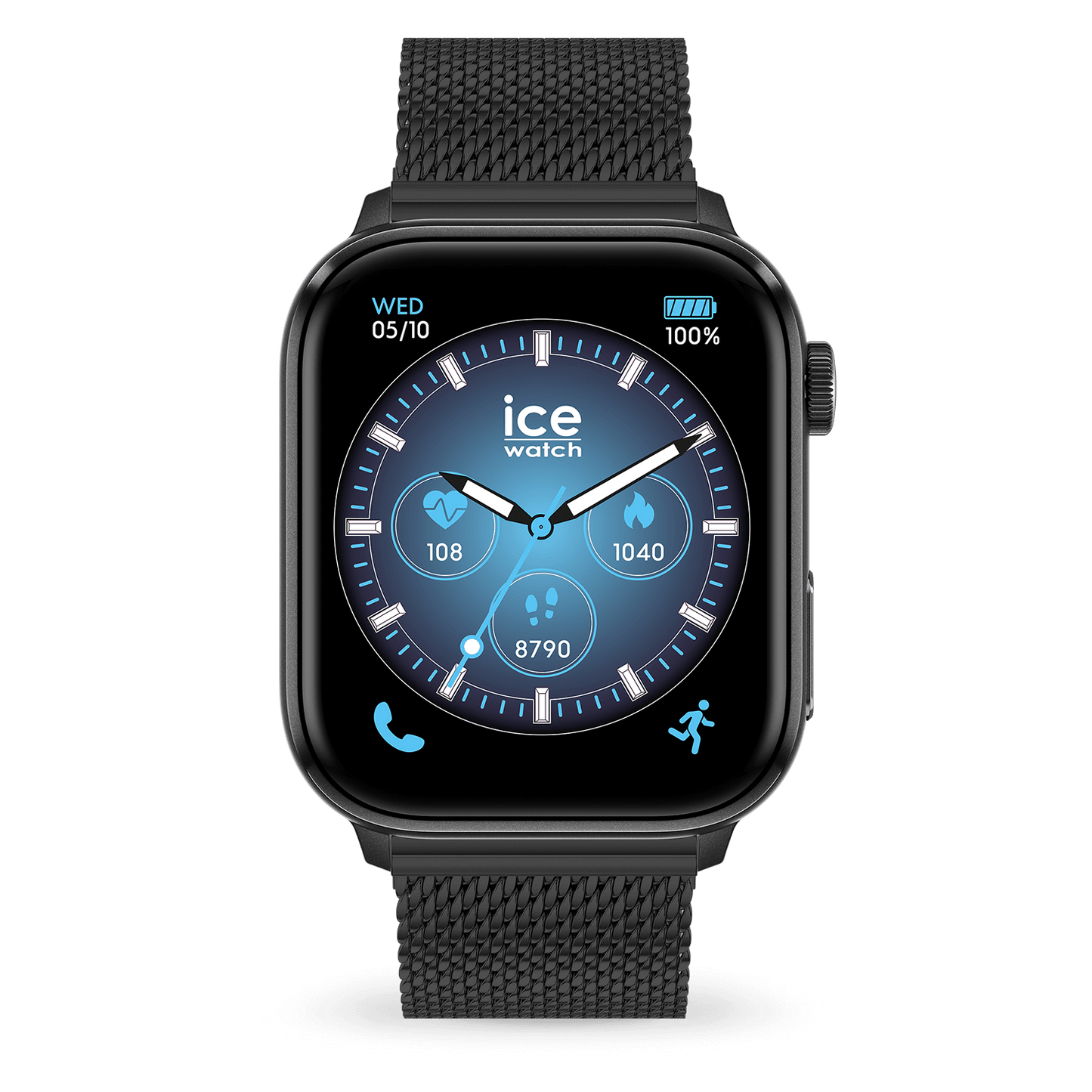 ICE SMART 3.0 - BLACK - MILANESE - RECTANGULAR 1.78 AMOLED - GPS