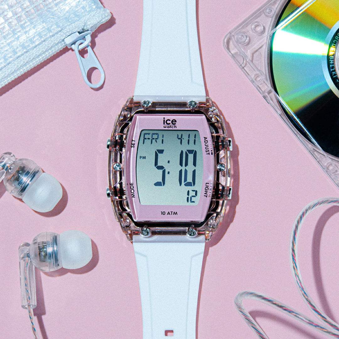 Ice Digit Boliday - White - Clear Pink - Small