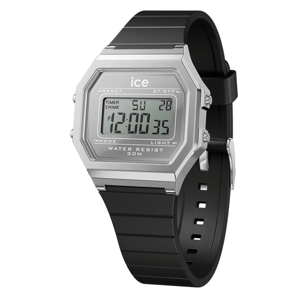ICE DIGIT RETRO - Metal Silver Mirror Black
